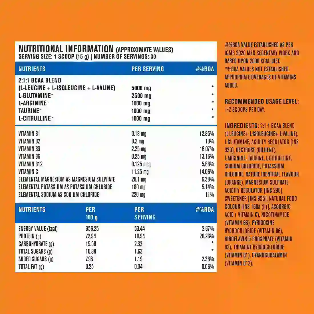 BCAA Advanced - Orange - Image 9