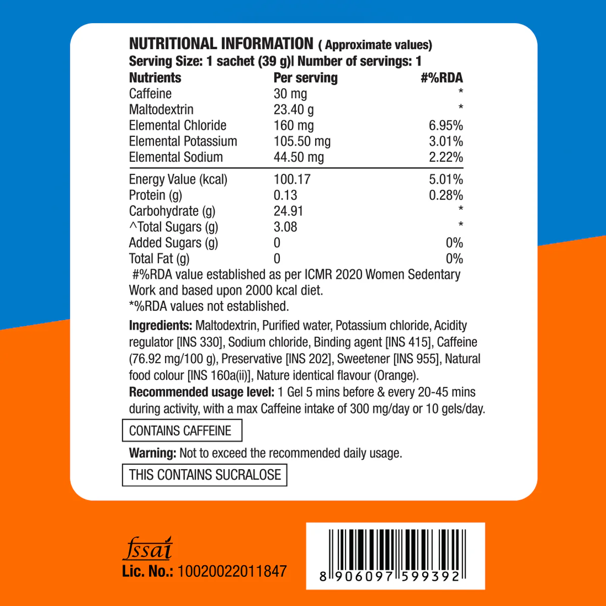 Energy Gel - Caffeinated - Orange Blast - Image 8